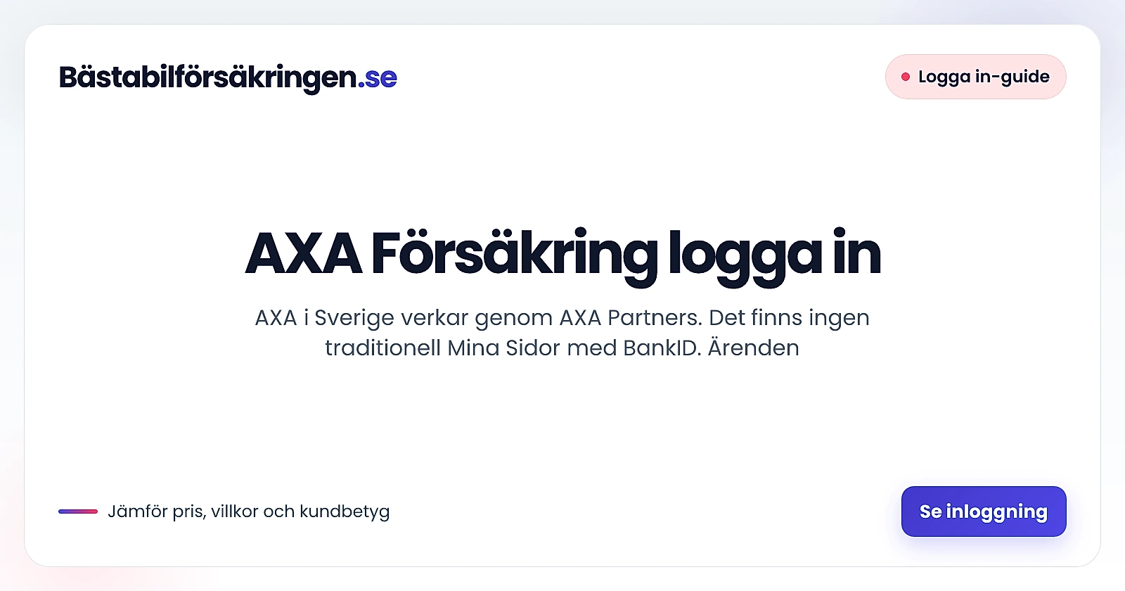 AXA Försäkring logga in