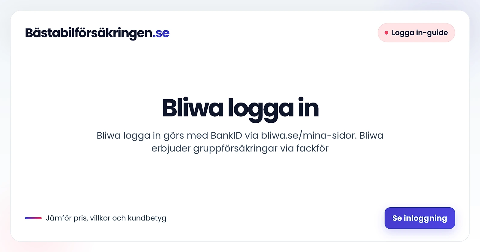 Bliwa logga in