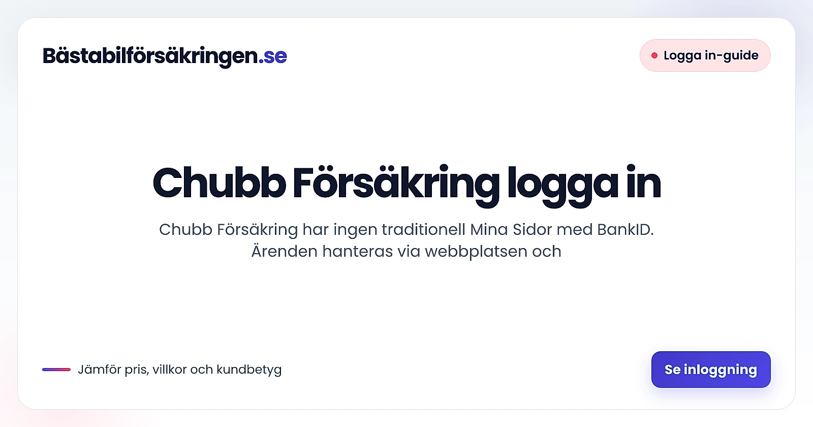 Chubb Försäkring logga in