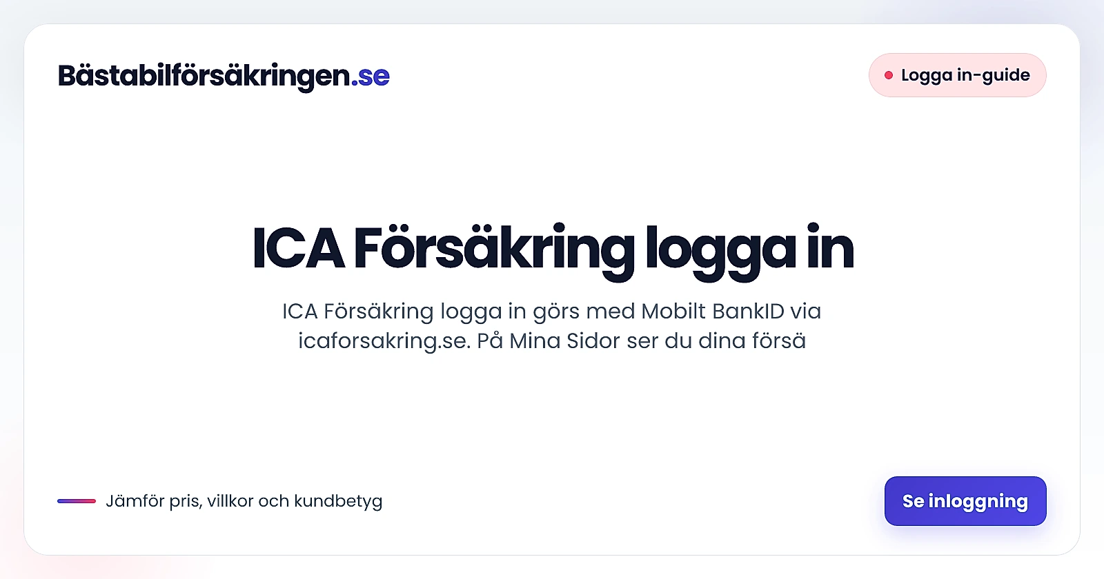 ICA Försäkring logga in