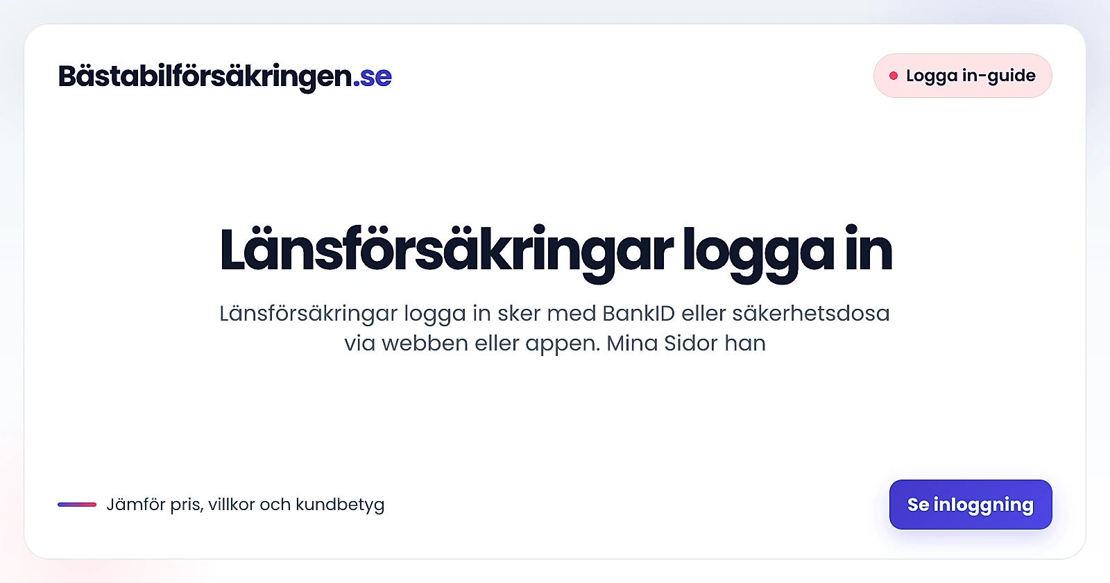 Länsförsäkringar logga in