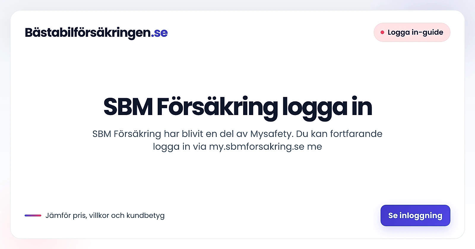 SBM Försäkring logga in