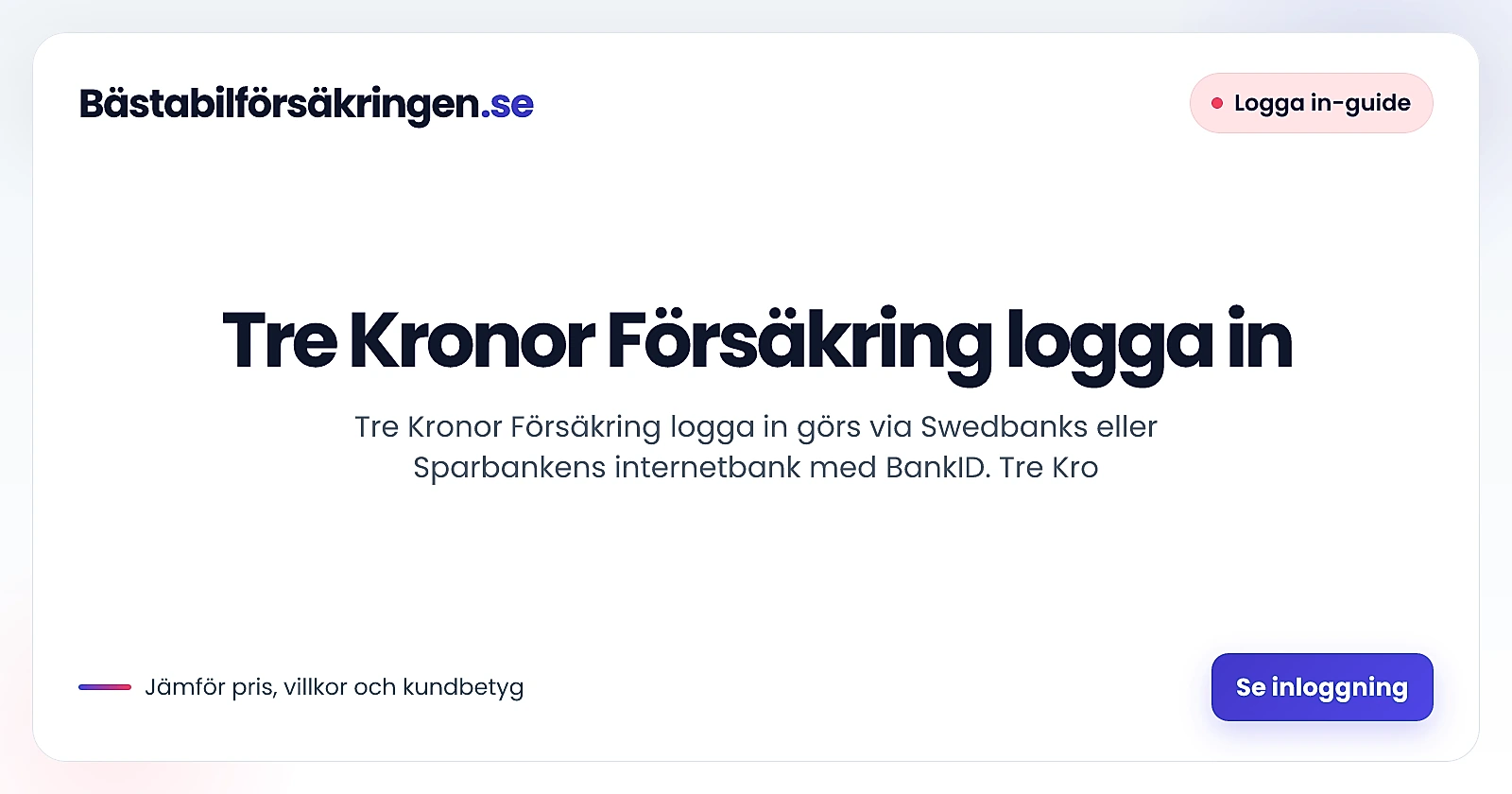 Tre Kronor Försäkring logga in